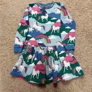 Girls Mini Boden Unicorn Rainbow Dress Size 7/8